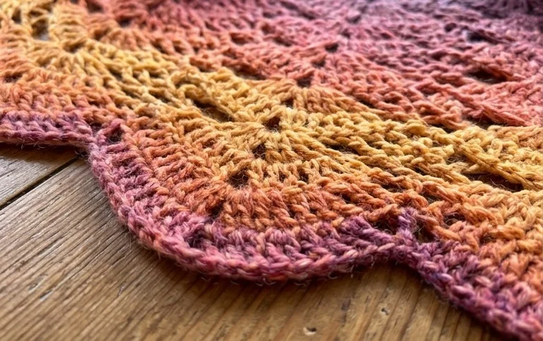 Sunset Ombre Butterfly Wrap Free Crochet Pattern