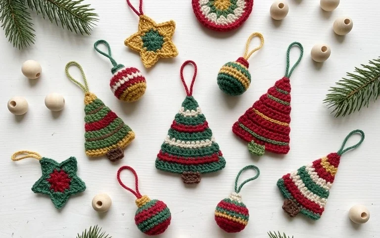 Easy Crochet Christmas Tree Ornament: Free Step Pattern