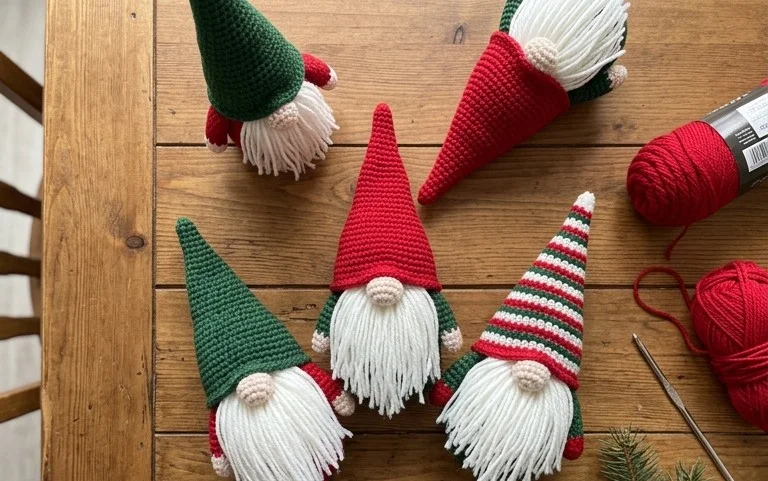 Easy Amigurumi Christmas Gnomes: Free Crochet Pattern