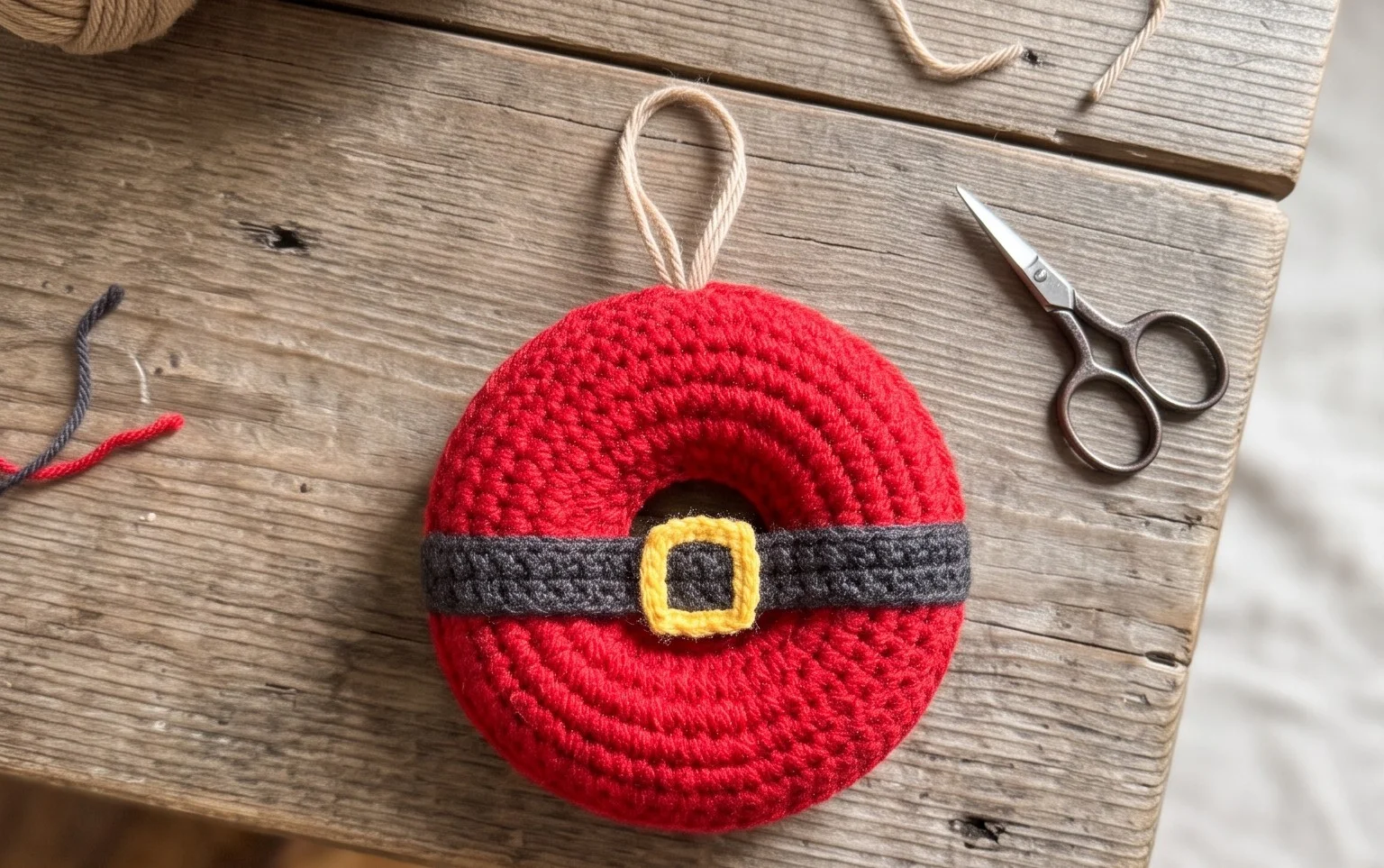 Easy Santa Donut Ornament: Free Crochet Pattern Guide