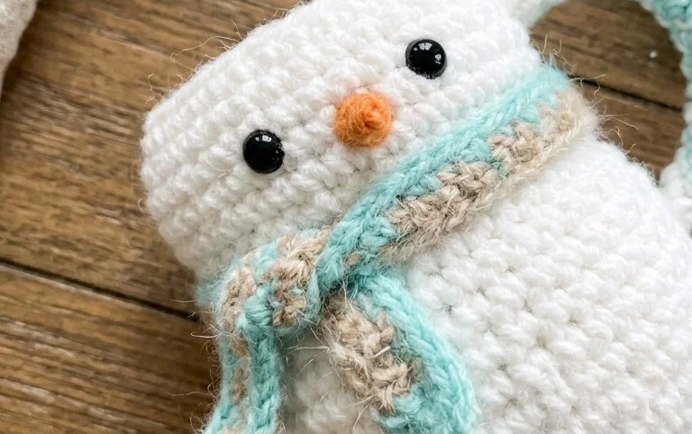 Crochet Marshmallow Snowman in a Mug - Repeat Crafter Me
